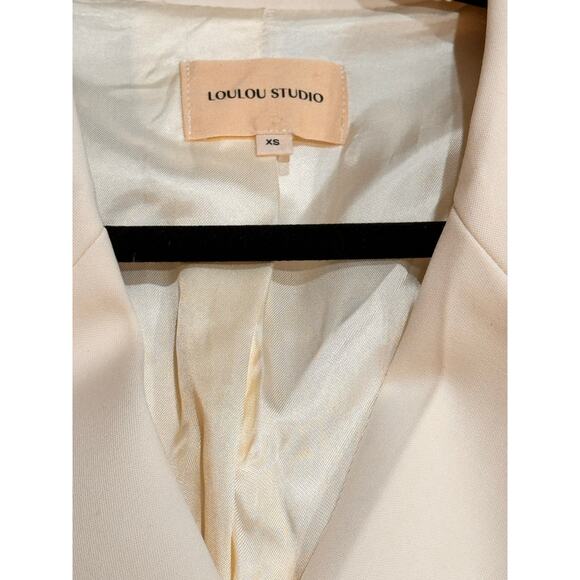 LOULOU STUDIO Ivory Harat Double-Breasted Stretch-Wool Blazer size XS - Picture 8 of 14